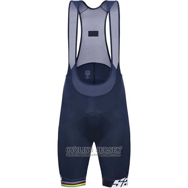 2019 Cycling Jersey USA White Dark Blue Short Sleeve And Bib Short